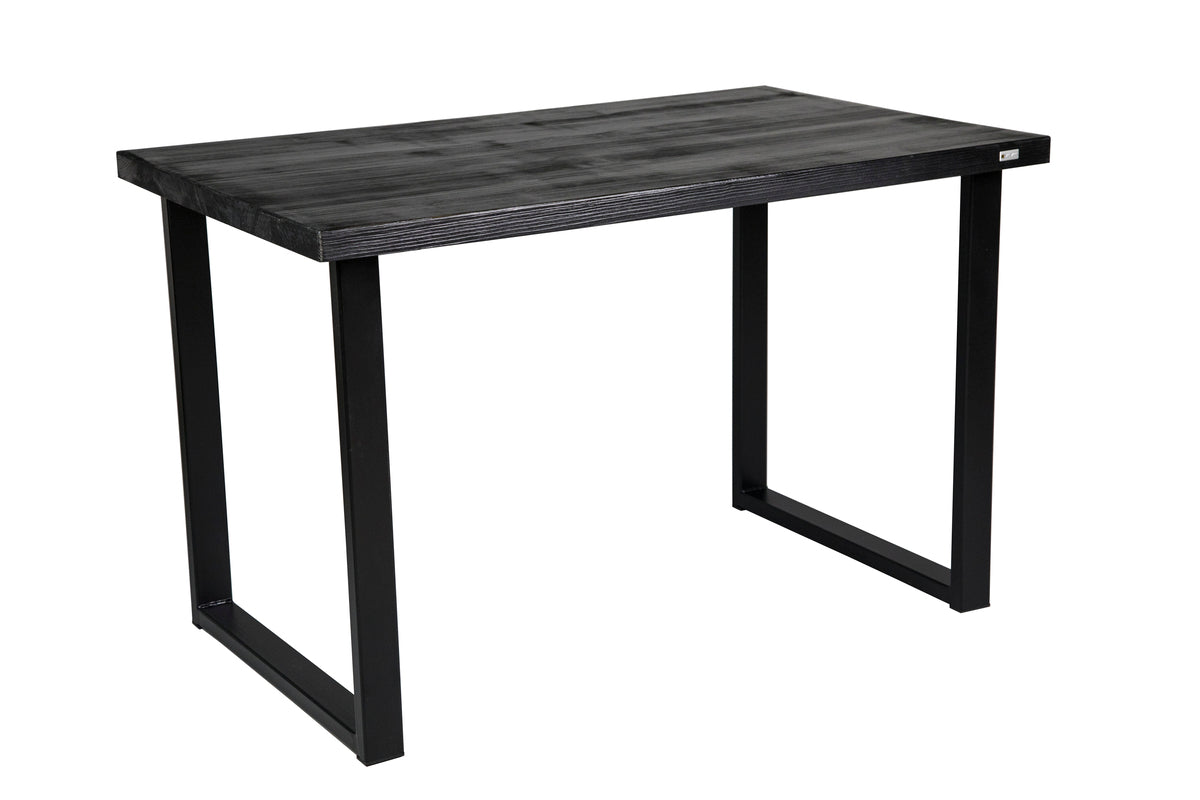 Black spruce dining table with a sleek, natural wood finish and sturdy design, ideal for modern dining rooms.