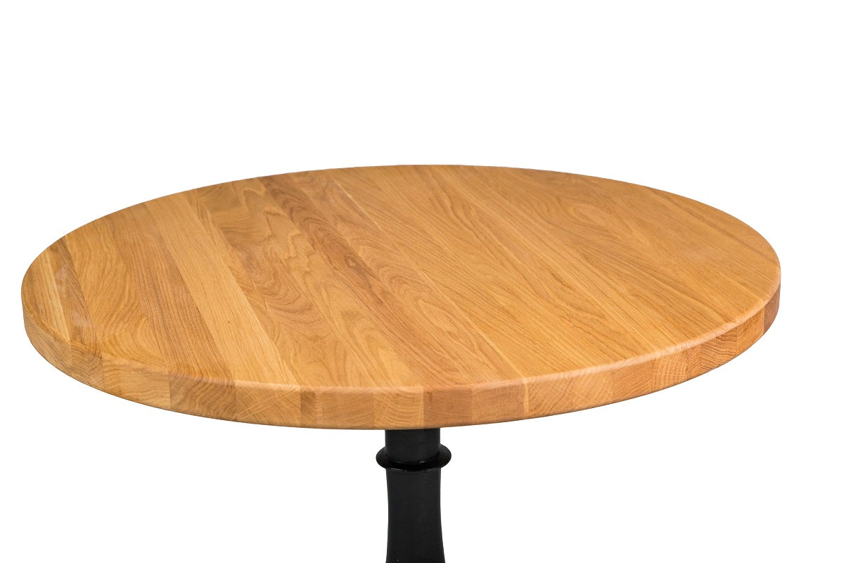 Industrial style bar table with a sleek metal frame and wooden top, offering a modern, rustic look for any space.