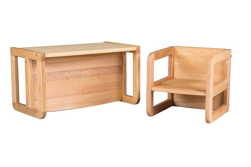 Multifunctional children's bench with adjustable height, colorful design, and sturdy construction, perfect for playtime or study.