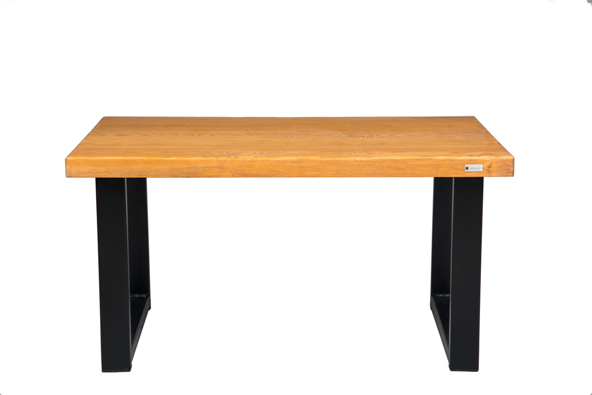 Wooden spruce coffee table with a natural finish and sleek, minimalist design.