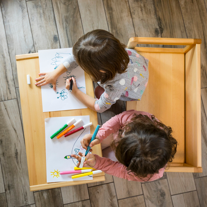 CUBE Wooden Kids Bench & Table