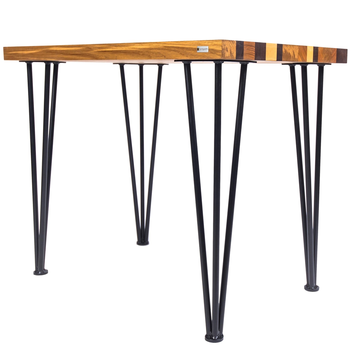 Mehrfarbiger Haarnadel-Schreibtisch aus Holz