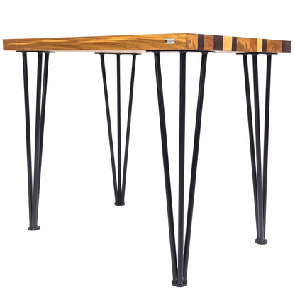 Mehrfarbiger Haarnadel-Schreibtisch aus Holz