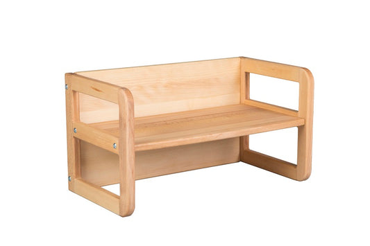 Multifunctional children's bench with adjustable height, colorful design, and sturdy construction, perfect for playtime or study.