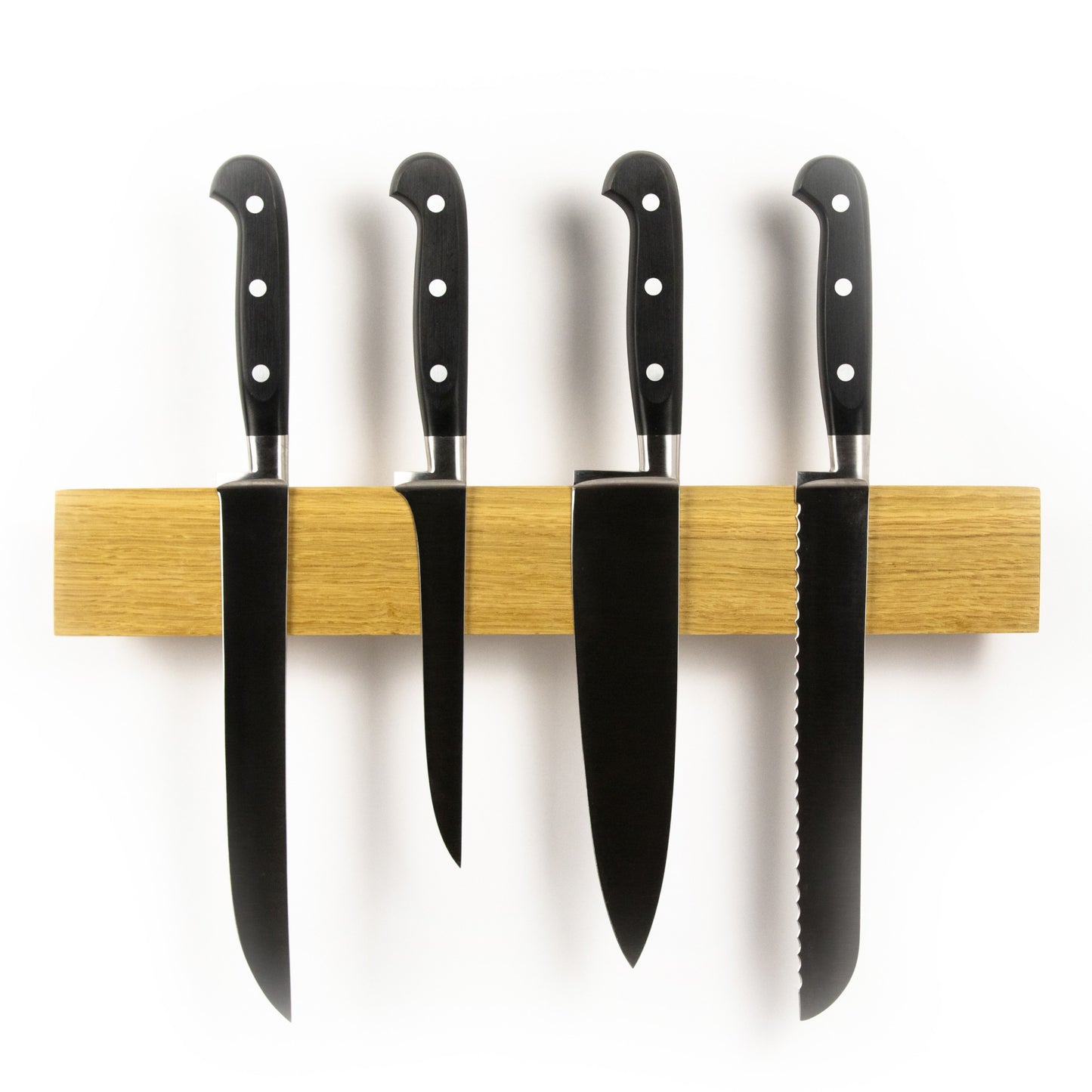 Wall-Mounted Magnetic Knife Holder in Solid Oak