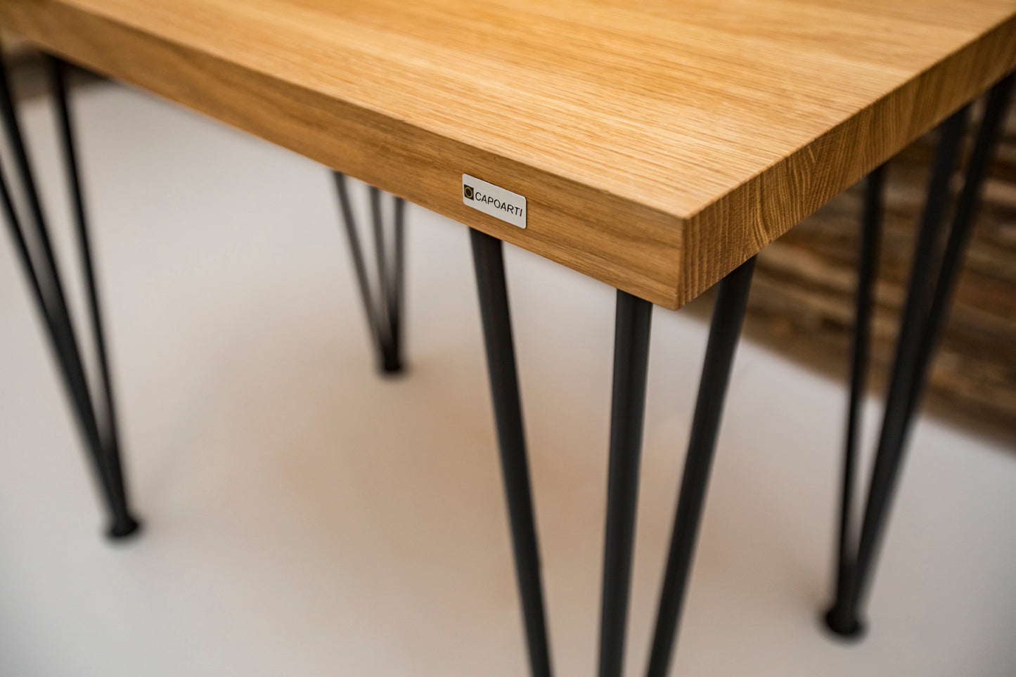 Scandinavian Style Hairpin Oak Desk