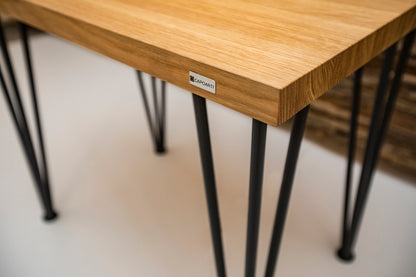 Scandinavian Style Hairpin Oak Desk