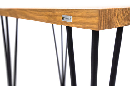 Scandinavian Style Hairpin Oak Desk
