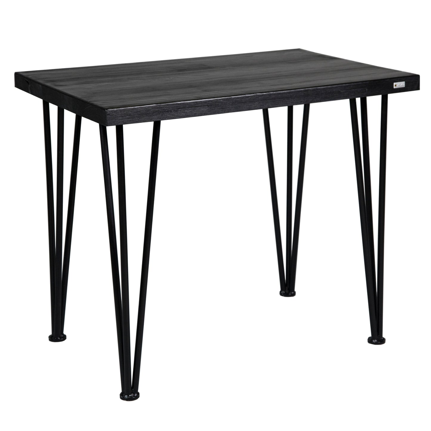 Schwarzer Haarnadel-Schreibtisch aus Holz