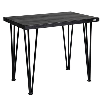 Schwarzer Haarnadel-Schreibtisch aus Holz