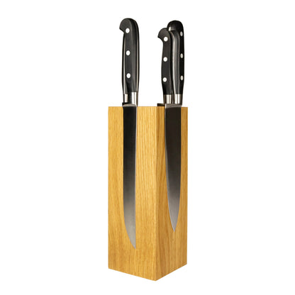 Magnetic Knife Block in Solid Oak
