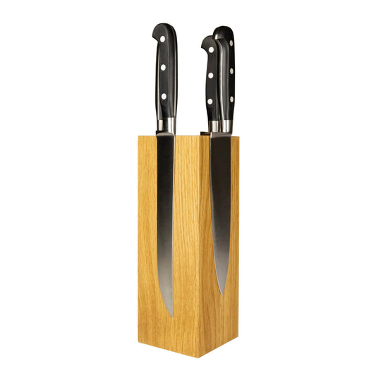 Magnetic Knife Block in Solid Oak