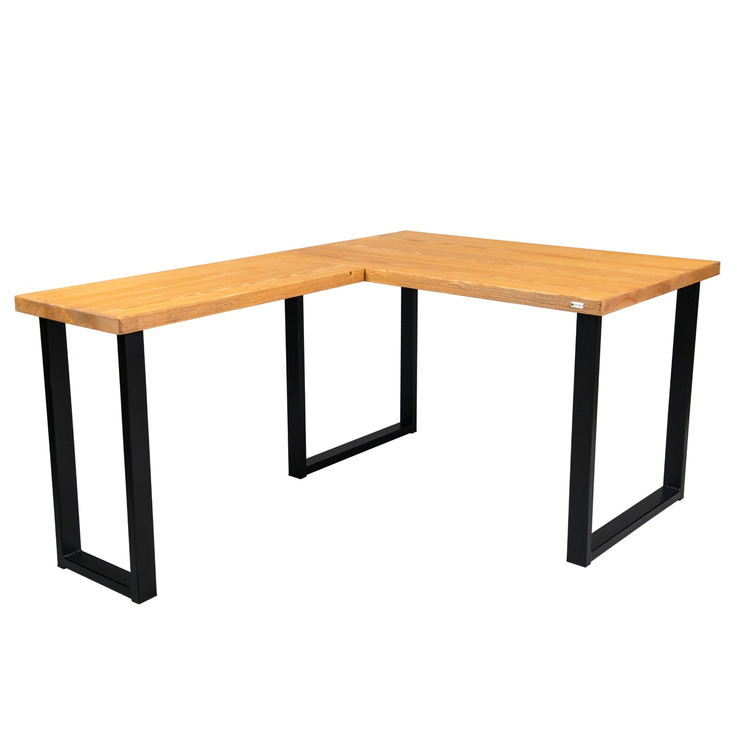 Brauner Eckschreibtisch aus Holz