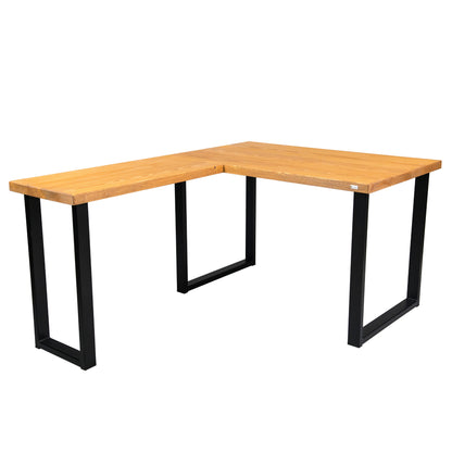 Brauner Eckschreibtisch aus Holz